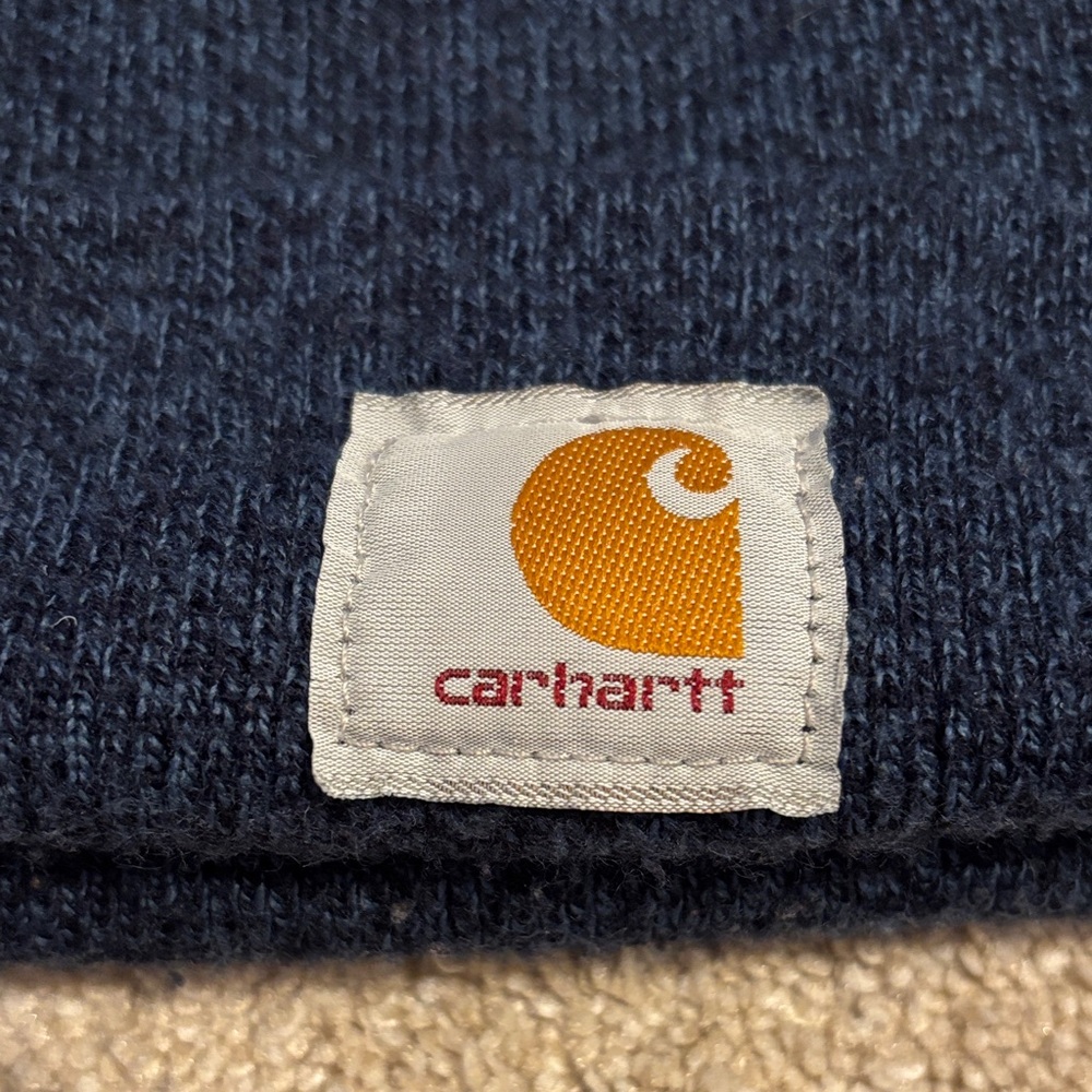 Carhartt Dark Navy Rib Knit Beanie - Picture 2 of 4